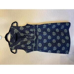 Banana Republic Petite Sleeveless Dress - Navy & Lime - Sie 12P